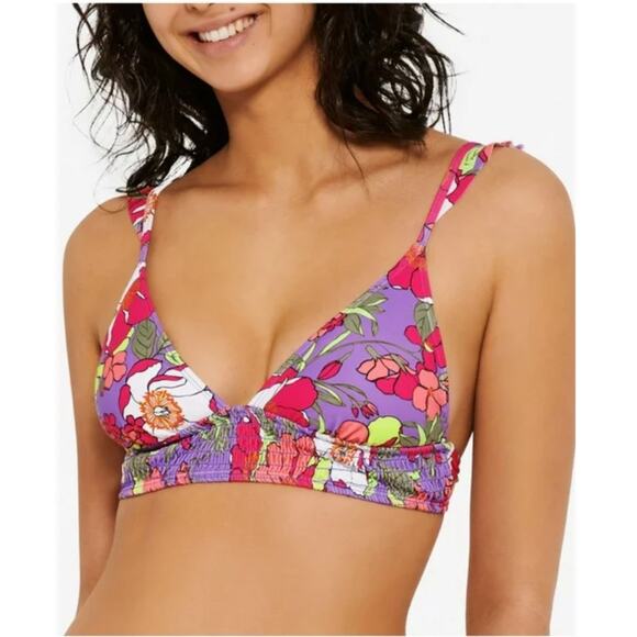 Hula Honey Floral Stretch Ruffle Swimsuit Top Size XS NWT - Picture 7 of 8